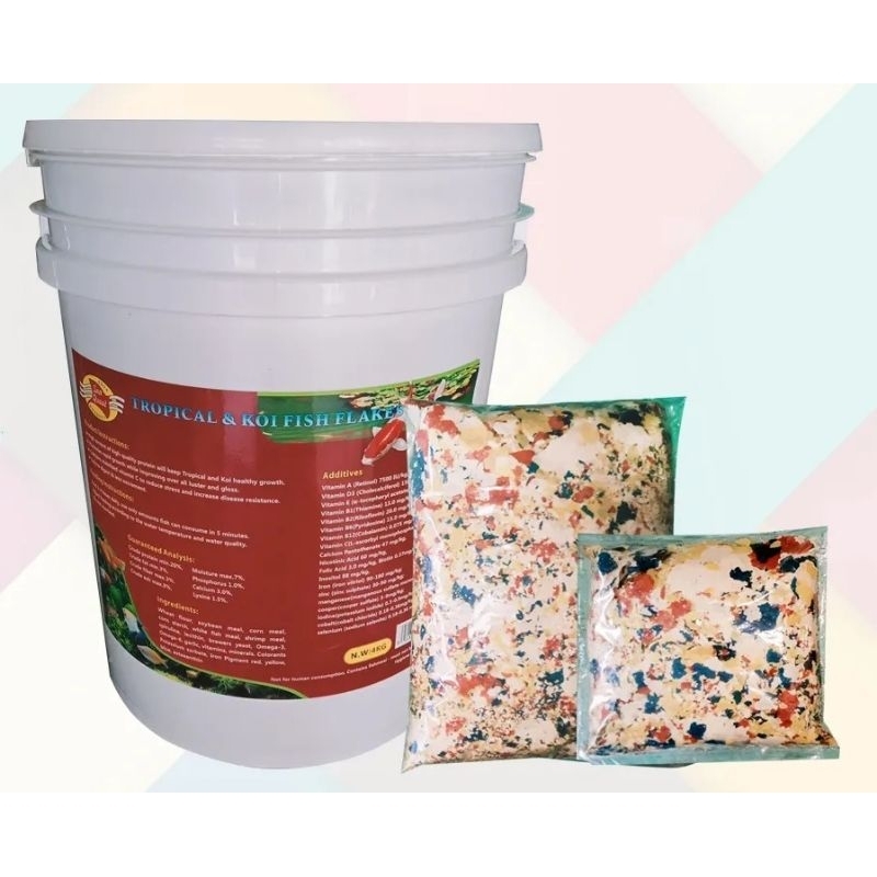 Image showcasing Fish Flakes (for all tropical and koi fishes) 25g, 50g | Shopee Philippines