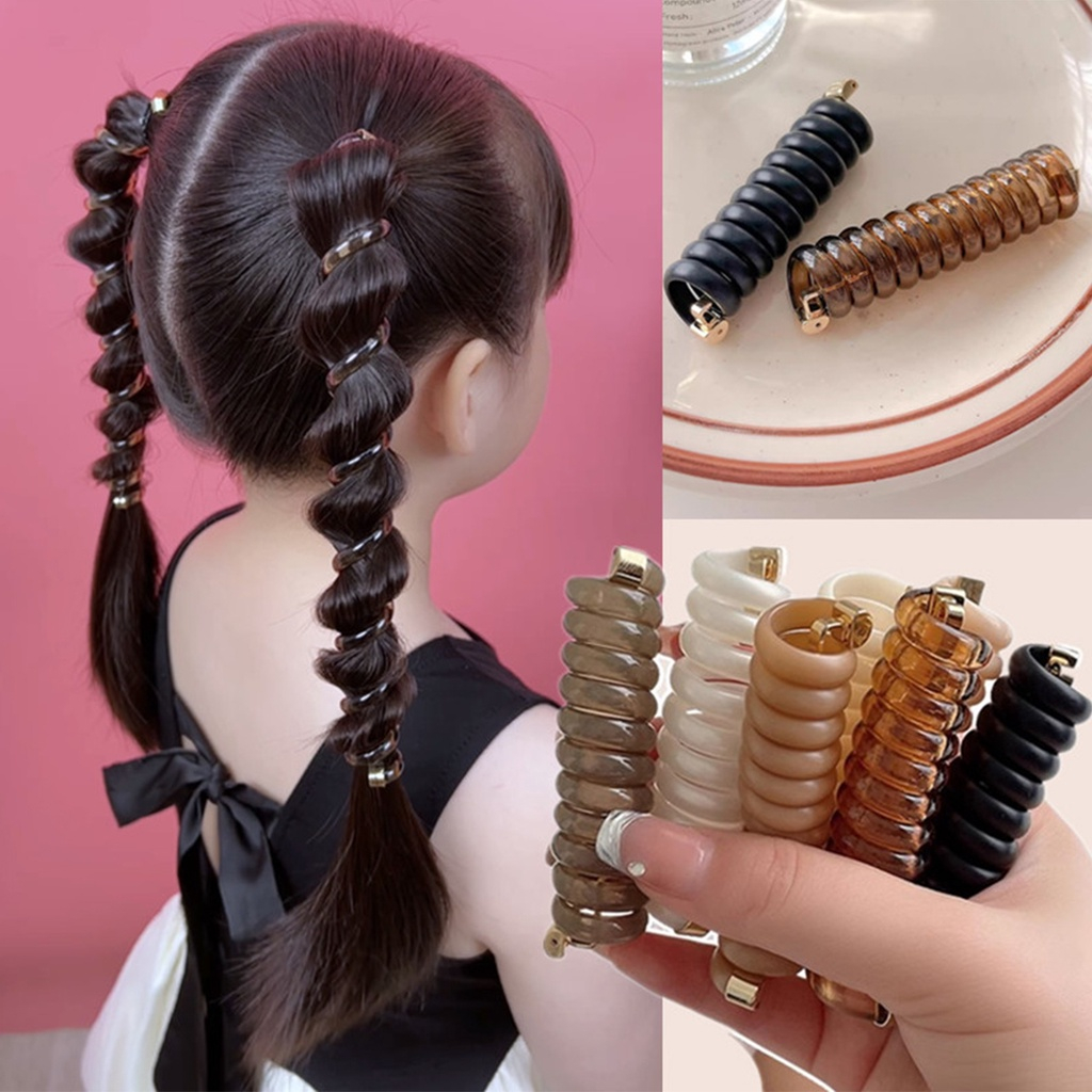 New Magic Braid Hair Rope Telephone Wire Elastic Rubber Hair Ties Girls