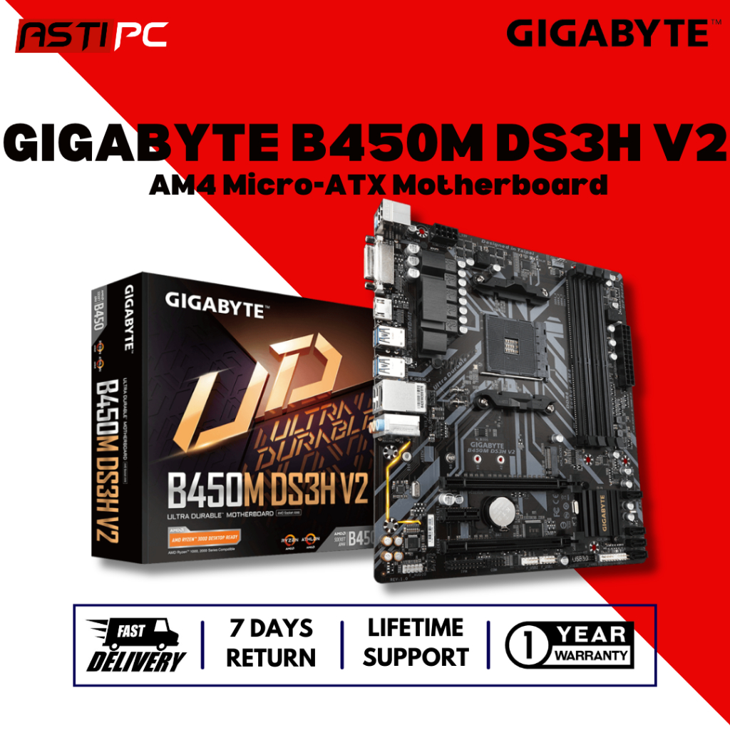 GIGABYTE B450M DS3H V2 AM4 MicroATX AMD Motherboard Shopee Philippines