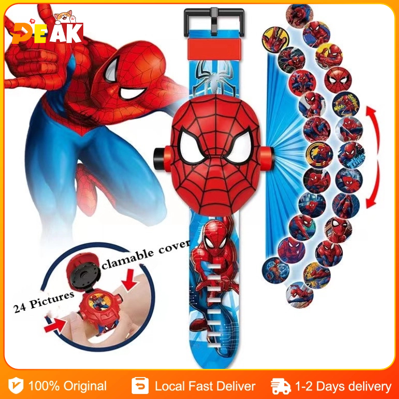Spider Man Projection Watch for Kids Flippable Digital Watch with Cover Projector Spiderman Shopee Philippines