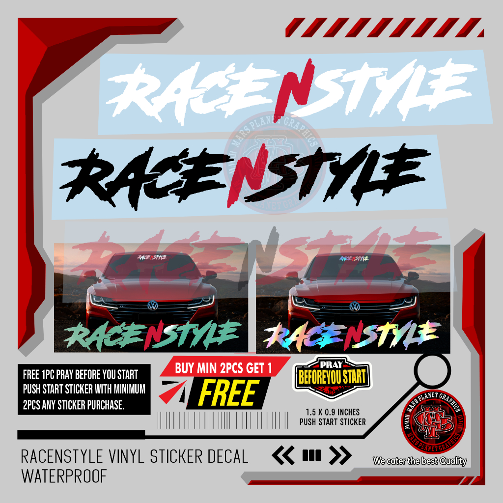 RACE N STYLE STICKER waterproof vinyl sticker decal | Shopee Philippines