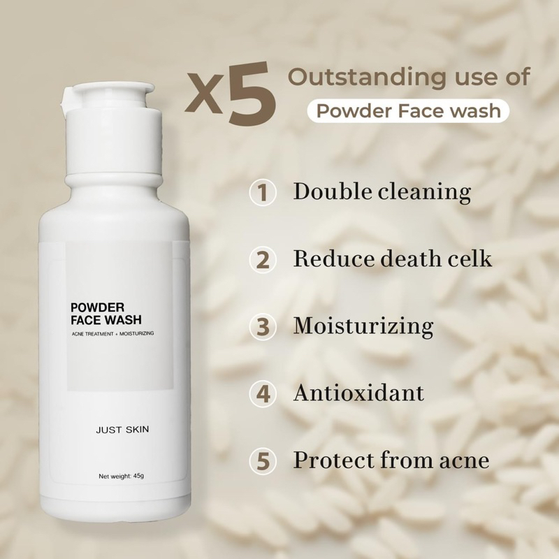 Just Skin Powder Face Wash Moosturizing Acne treatment Shopee Philippines