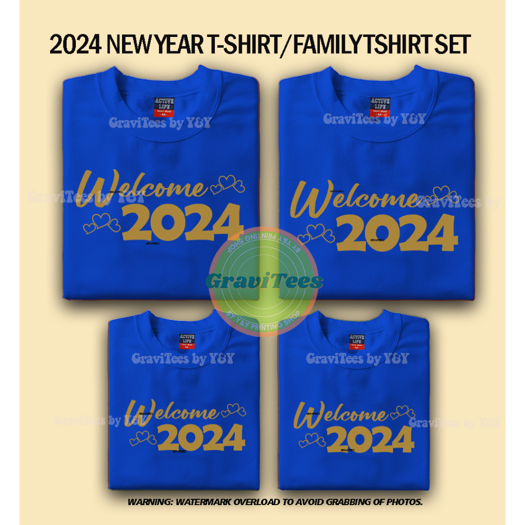 2024 WITH HEART 2024 NEW YEAR TSHIRT FAMILY TSHIRT SET 99 KIDS