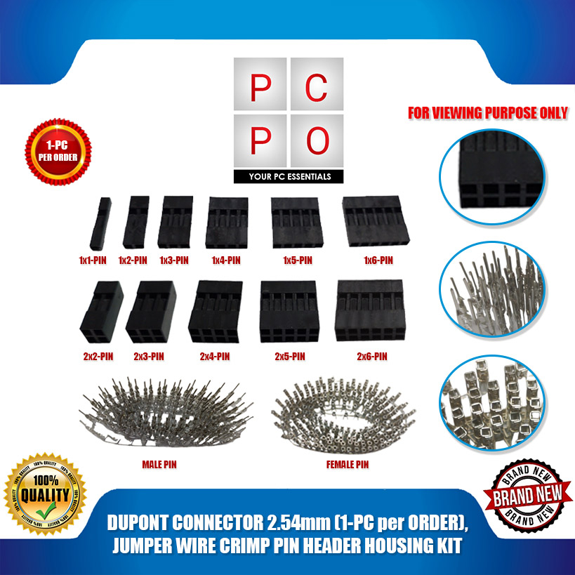 PC PO DUPONT CONNECTOR 2.54mm (1-PC per ORDER), JUMPER WIRE CRIMP PIN ...