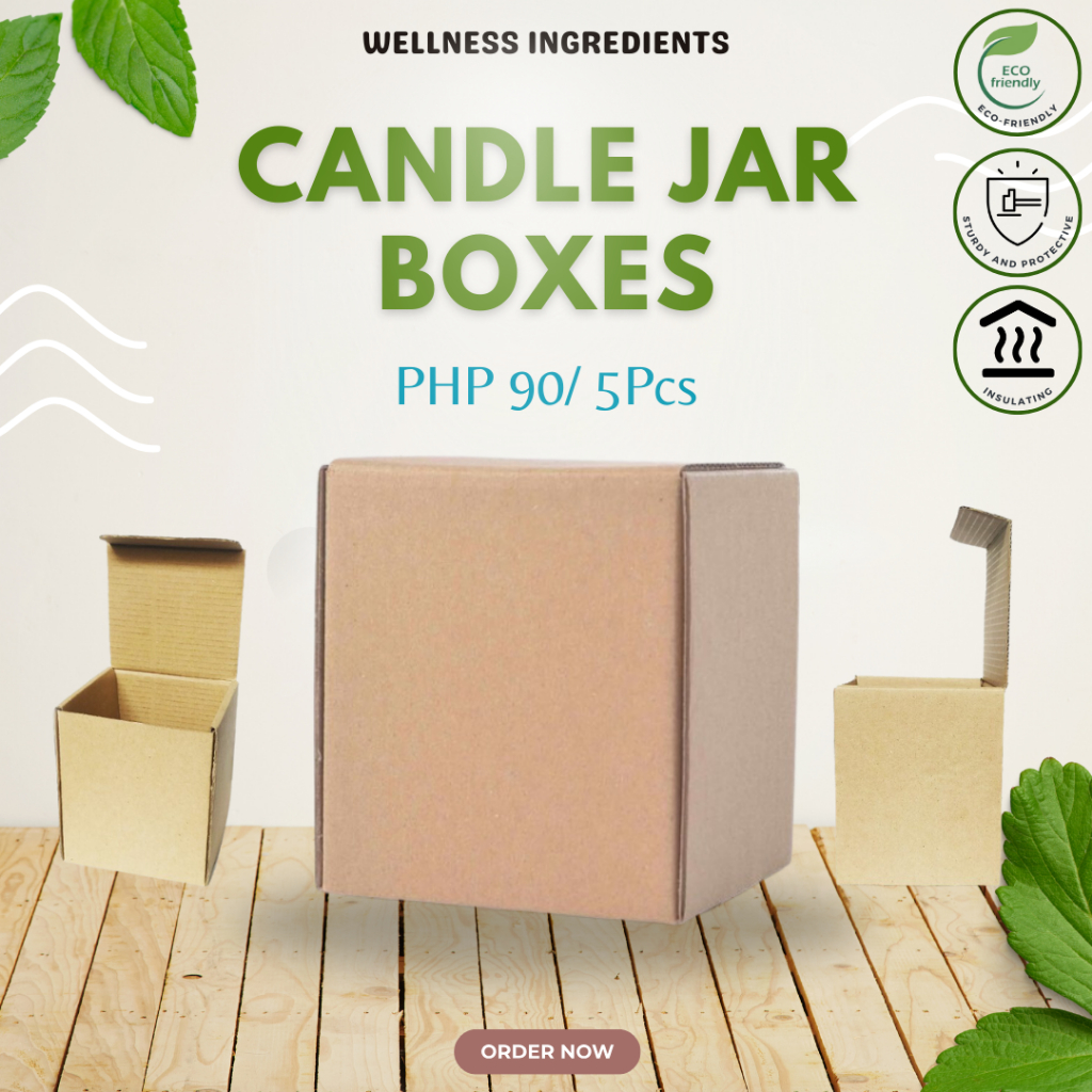 5/10 pcs Candle Jar Boxes / Candle Box (w/or w/o lid) 3 sizes Shopee