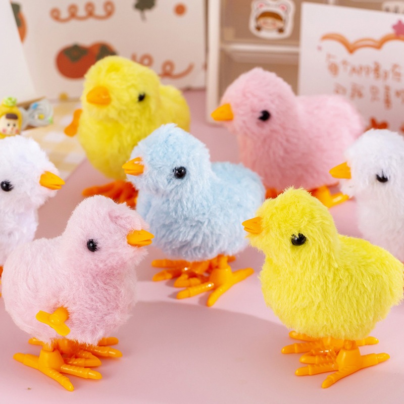 Cute Plush Wind Up Chicken Kids Educational Hopping Jumping Toy ...