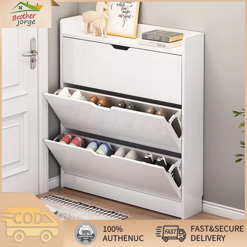 Family shoe cabinet wooden flip shoe rack cabinet living room bedroom ...