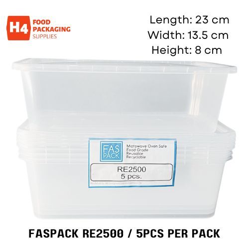 Fas Pack Rectangular Microwavable Container RE1500/1600/2000 | Shopee ...