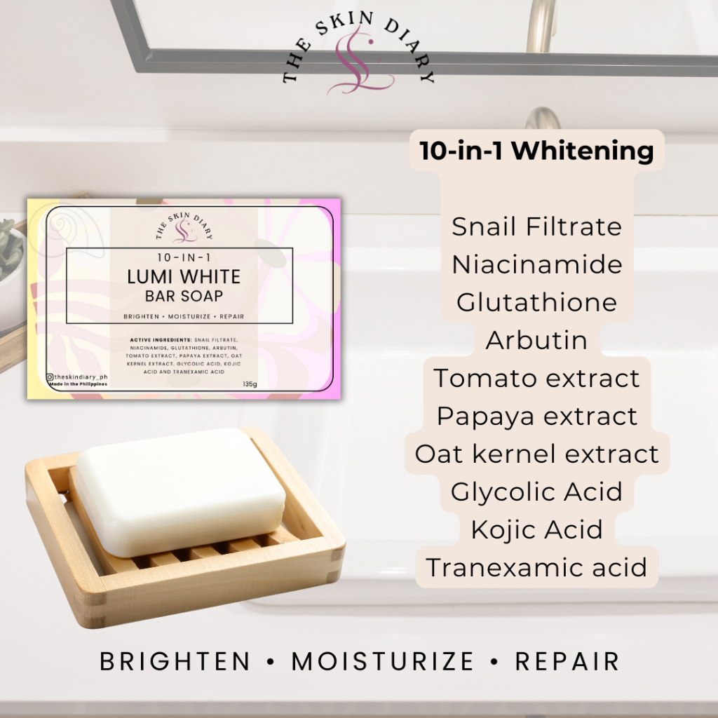 The Skin Diary 10in1 LUMI WHITE whitening bar soap 135g Shopee