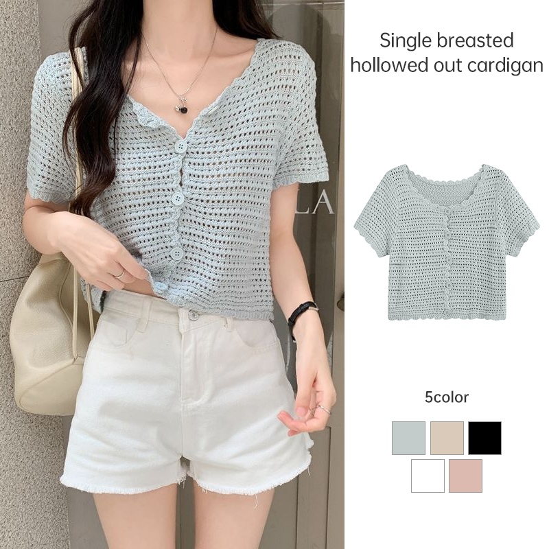 Elegant Coffee Pockets Woolen Waistcoat And Ruffled Pants Hollow Out T Shirt Cotton Three Pieces Set Fall