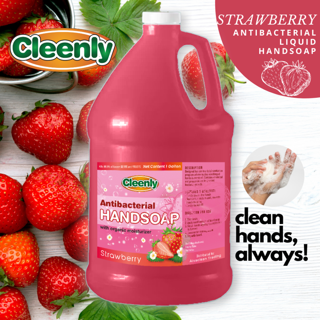 Cleenly Antibacterial Hand Soap Strawberry 1 Gallon Shopee Philippines 8326