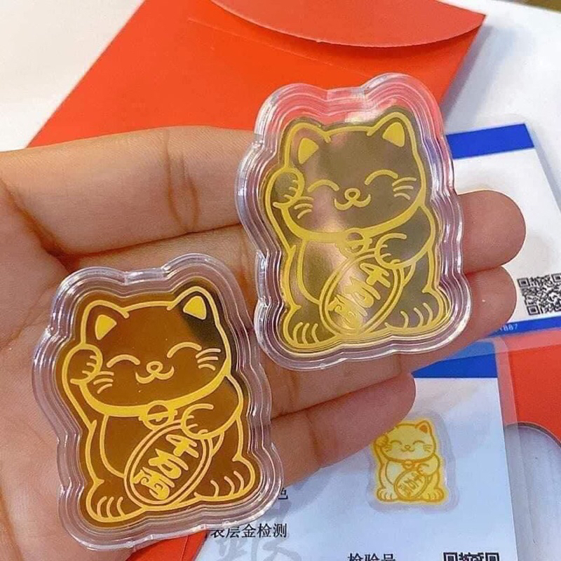 LUCKY CAT CHARM 24K GOLD COATED | Shopee Philippines