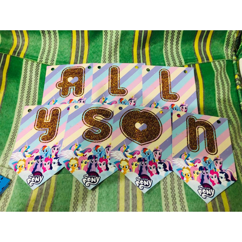 BIRTHDAY BANNERS LITTLE PONY THEME , Party, Name Banner, WITH FREE STRING Shopee Philippines