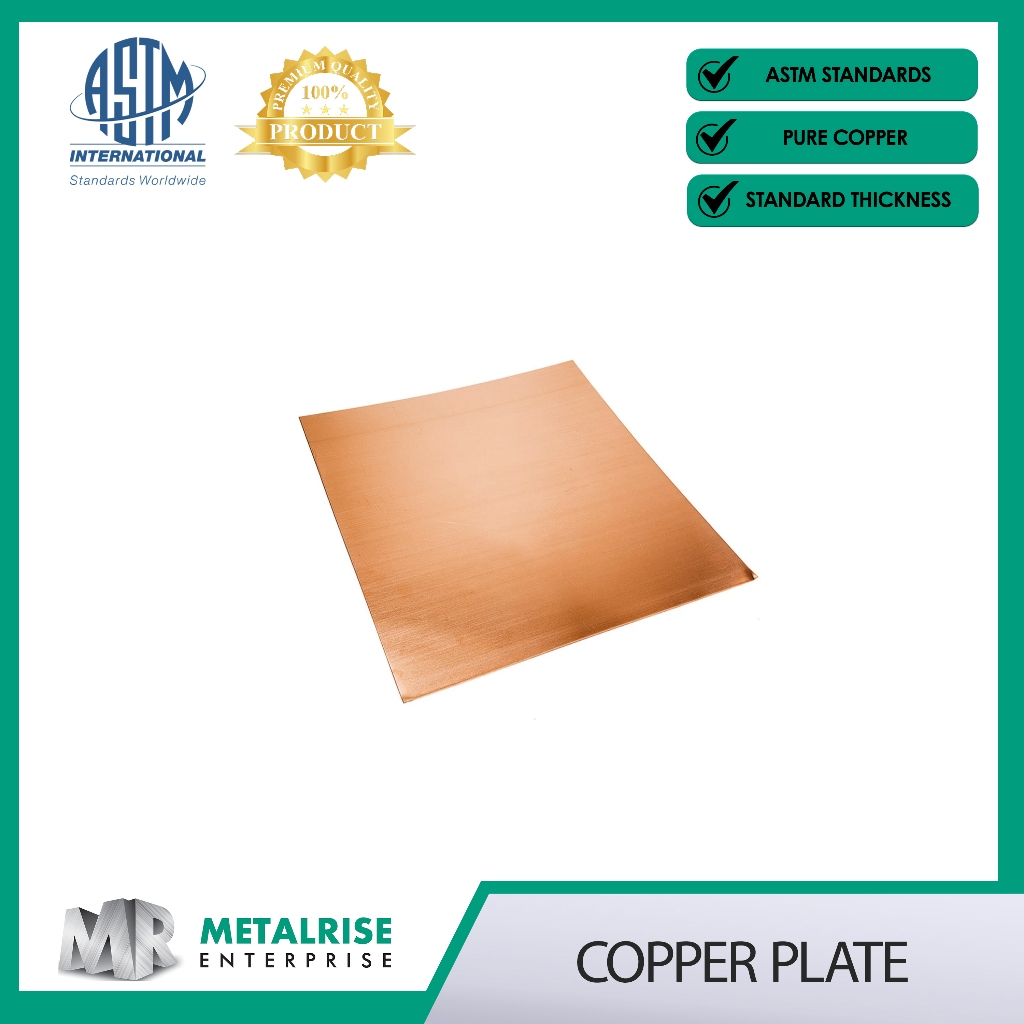 Pure Copper Sheet / Pure Copper Plate 1.5mm (Different Size Dimensions