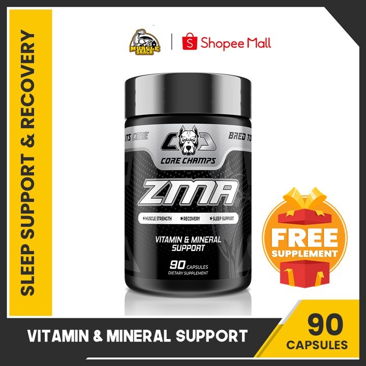 Core Champs ZMA Vitamin & Mineral Support 90 Capsules Boosts Muscle