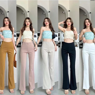 Thailand Flare Pants 100% Thick Cotton Rib Knit Ultra-Highwaist Height 5'3  to 5'6 Ft. Elephant Pants
