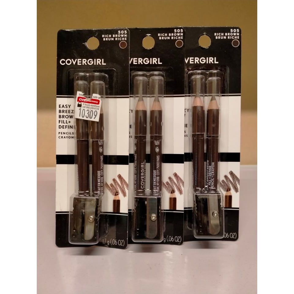 CoverGirl Easy Breezy Brow & Eyemakers Eyeliner with sharpener, 2 ct (1