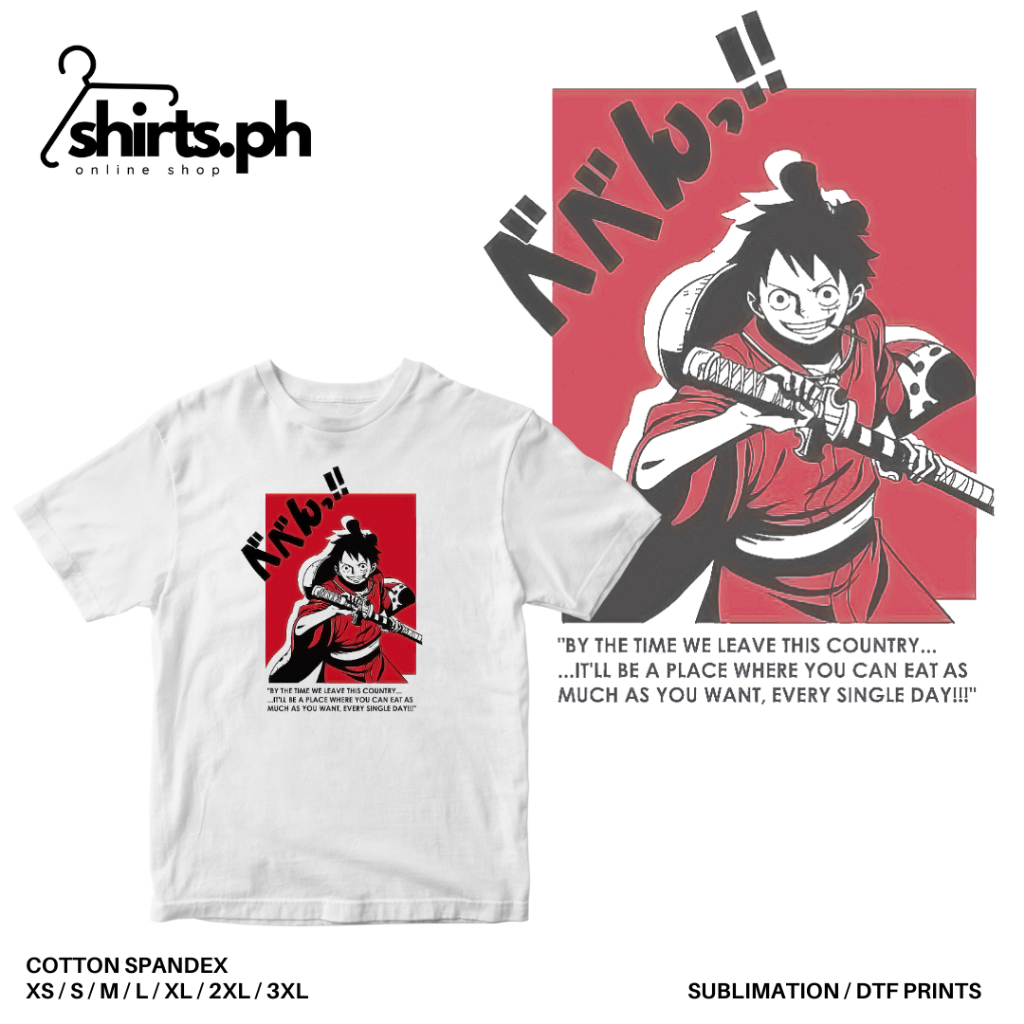 One Piece Luffy Red Anime Shirt Tshirt For Men For Women Shirts Ph