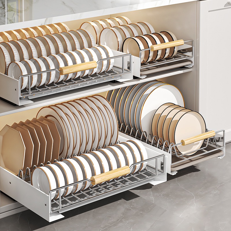 Pullout Basket Dish Rack For Kitchen Stainless Dish Drainer