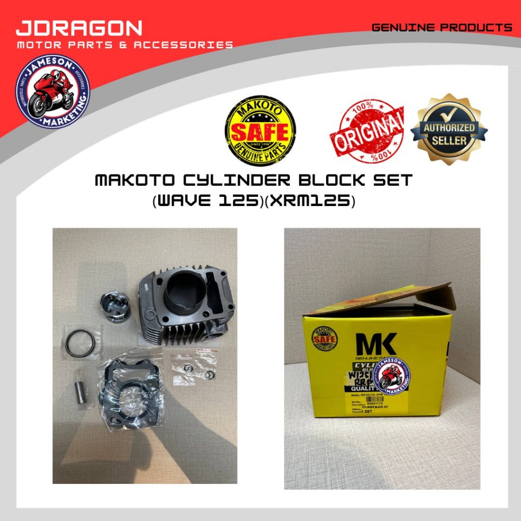 MAKOTO CYLINDER BLOCK KIT (WAVE 125)(XRM 125) STD Shopee Philippines