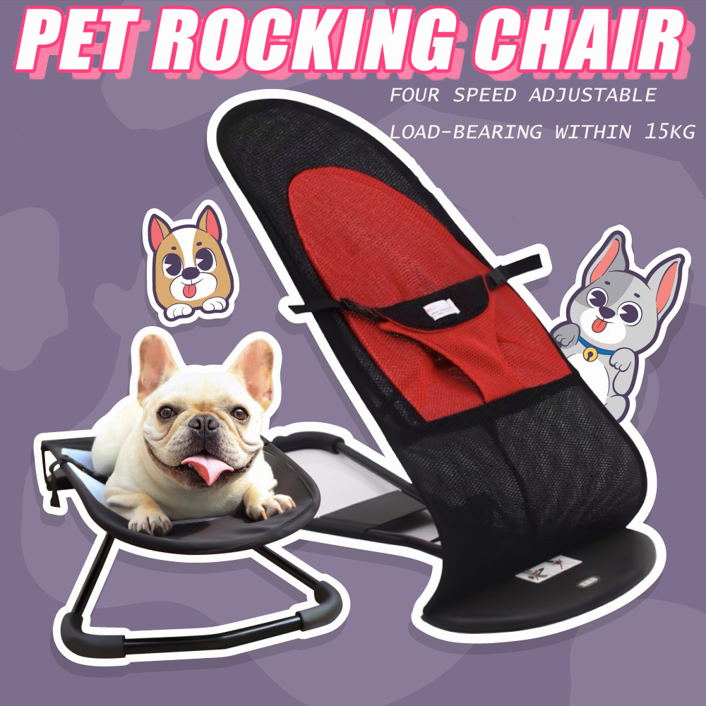 Ngiftey Dog Rocking Chair, Portable Cat Rocking Chair, Pet Dog Bed Cat Sofa, Foldable Rocking Chair Small Pet Rocker For Pets Up To 30 Lbs (Black