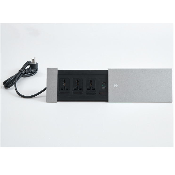 Embedded desktop socket side sliding hidden socket with conference ...