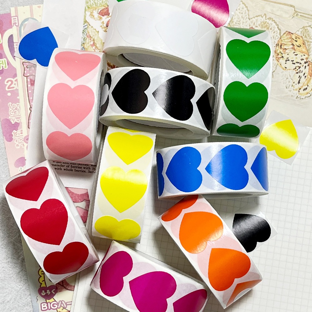 500Pcs/Roll Love Heart Shaped Seal Labels Package Label Sticker various ...