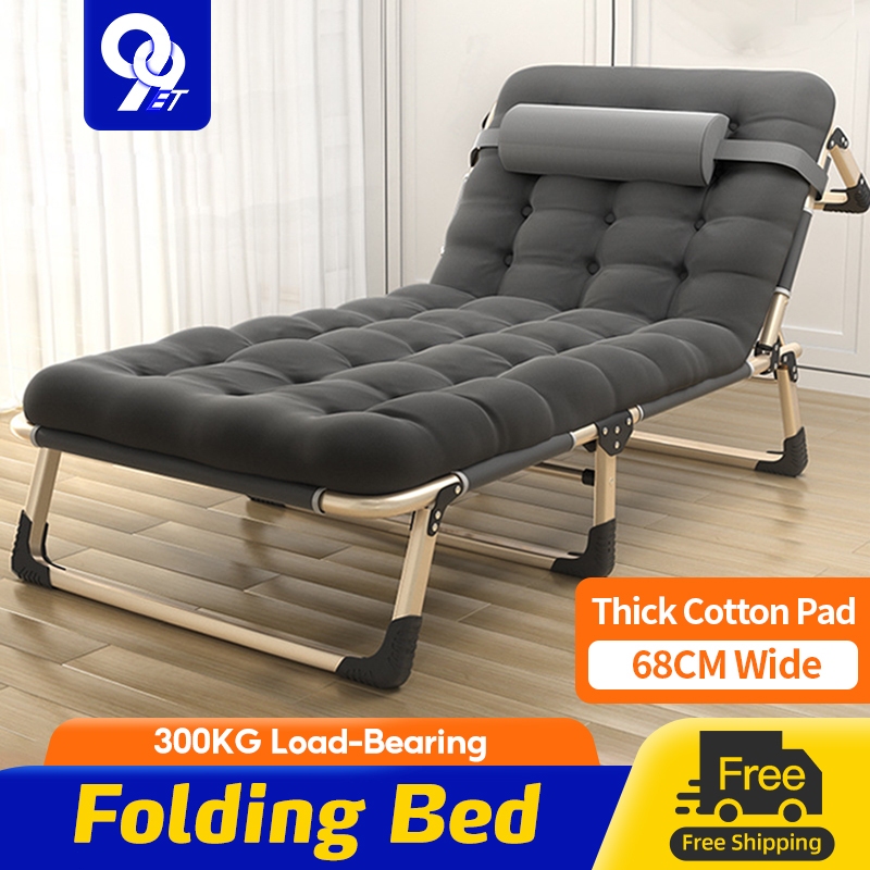 Folding Chair Bed With Foam Foldable Breathable Oxford Cloth 300kg Load