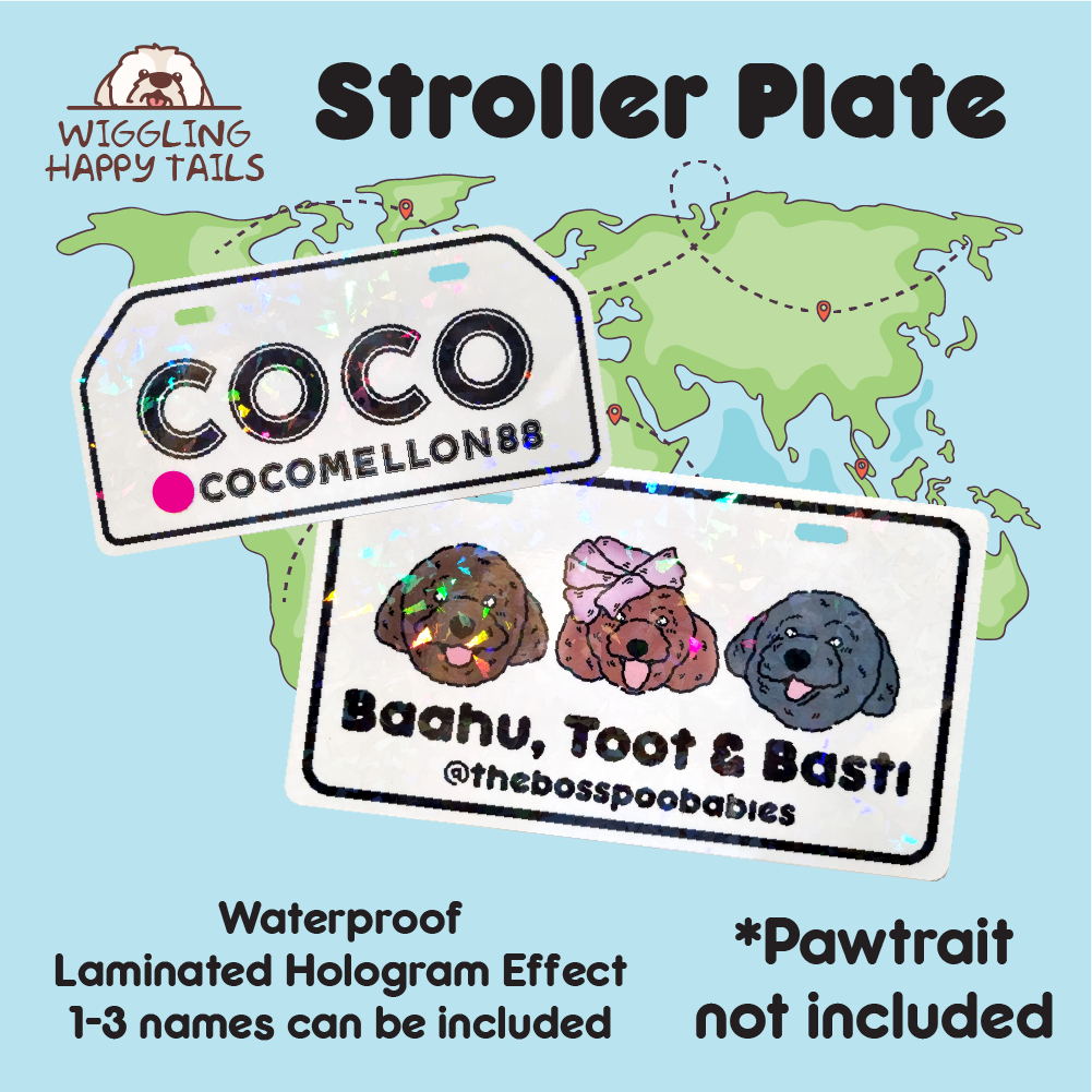 Personalized Pet Stroller Name Plate Custom Pet Stroller Name Tag