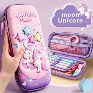 3D Pencil Case EVA Storage Box Lovely Pink Unicorn Cartoon Pen Bag for  School Girl Kawaii Stationery Gift Pouch Eraser Holder IN