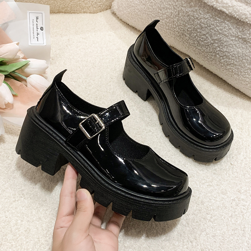 Women's Retro Thick-soled Mary Jane College Style Soft-soled Flats Shoes