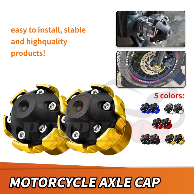 MOKOTO Motorcycle Axle Cover Wheel Axle Screw Cover Twopiece