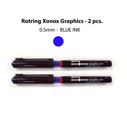 Rotring Xonox Graphics Drawing Pen 0.5mm - 2 pcs. (BLUE INK) | Shopee ...