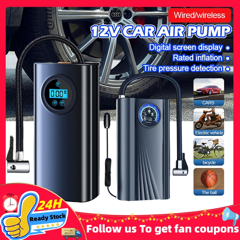 Air Compressor Pump Portable Car Tire Inflator Digital Tire Inflator Air  pump wireless Car Bicycle