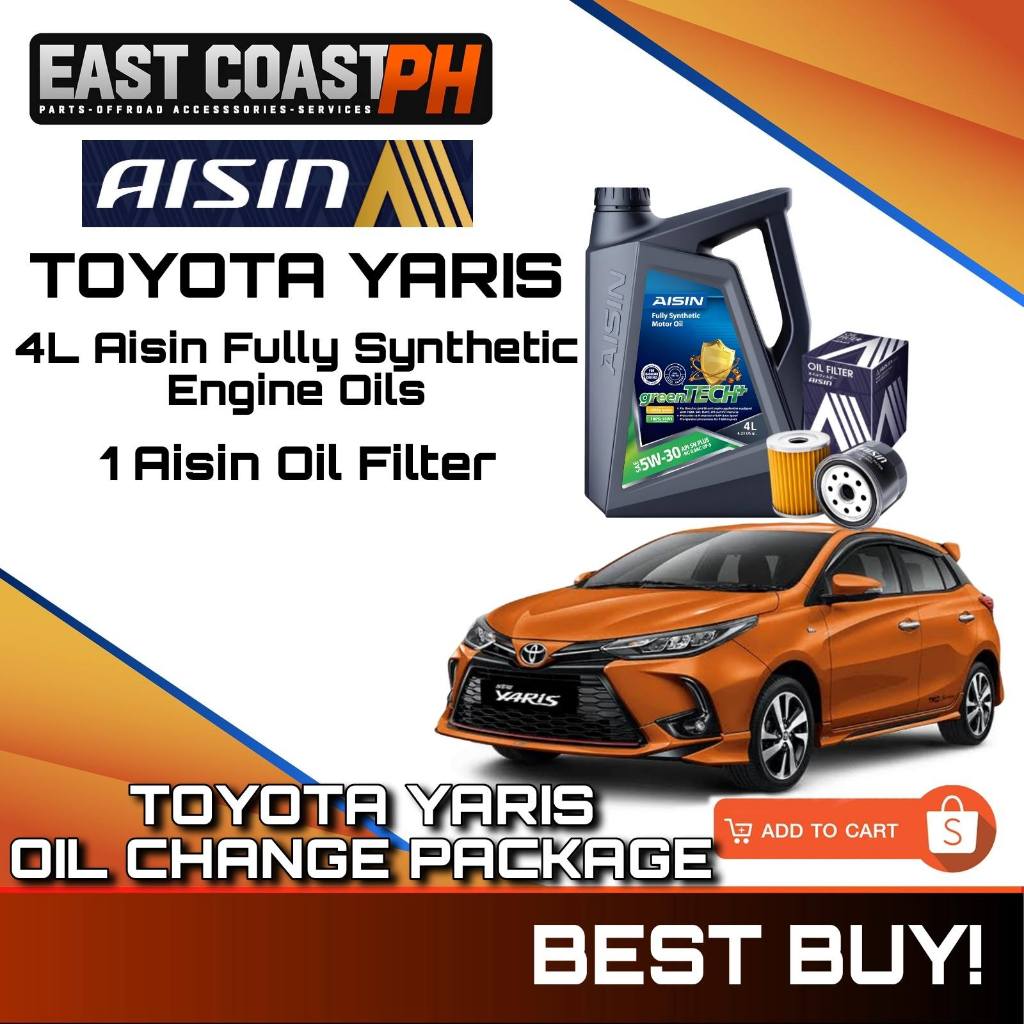 Change Oil Package for YARIS (AISIN 5W30 Fully Synthetic + Oil Filter