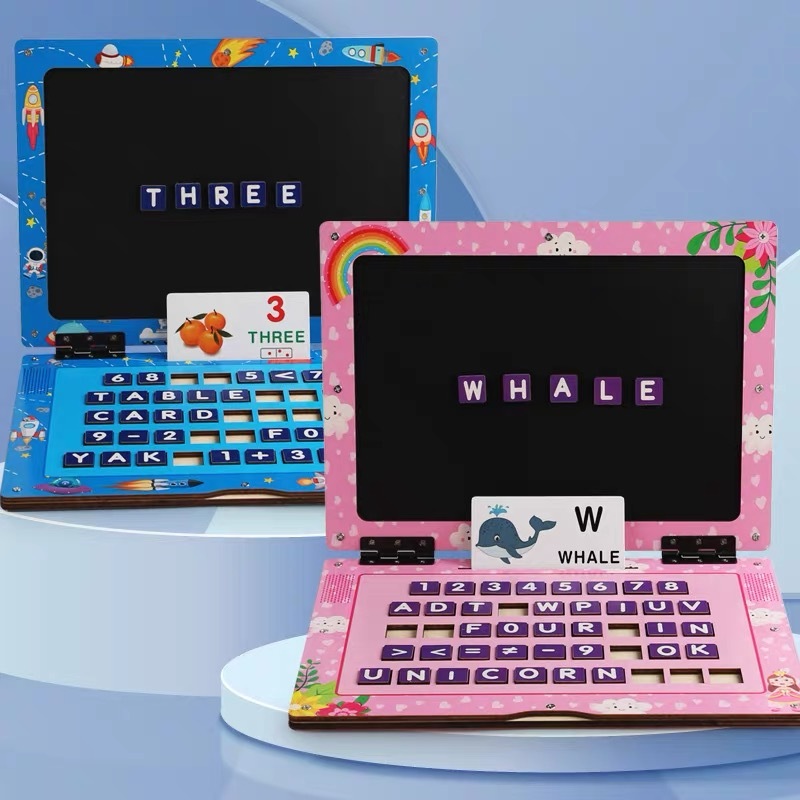 ZW PH Laptop Wooden Clearance Spelling Letter Puzzle Kids Words