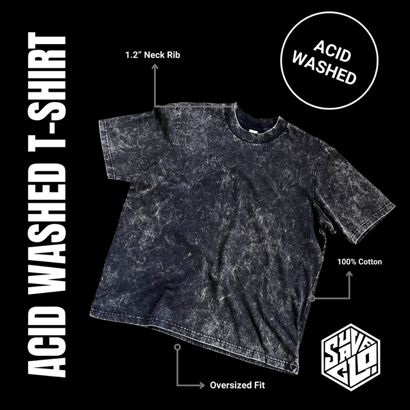 Acid Wash TShirt Pro Club fit Black Acid Wash Shopee Philippines