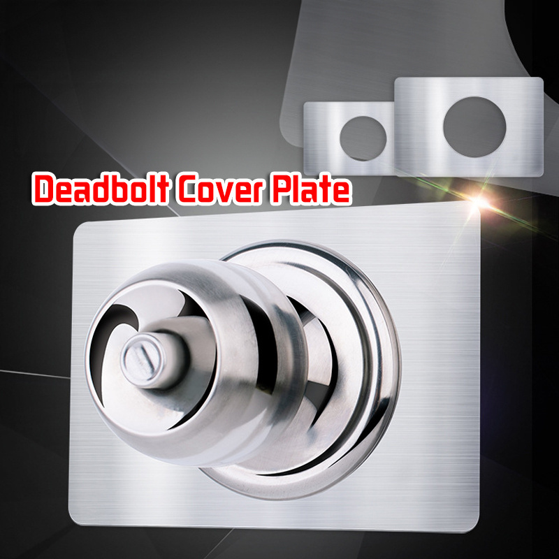 2pcs Stainless Steel Plates Hole Deadbolt Cover Plate Hinge Repair