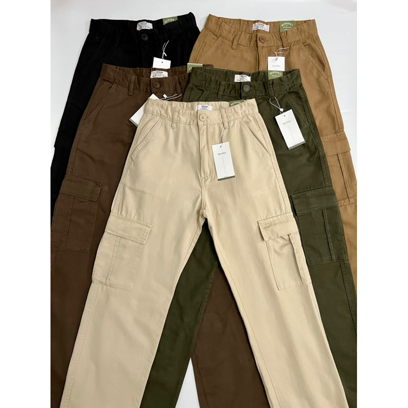 Bershka Straight Cargo Pants Shopee Philippines