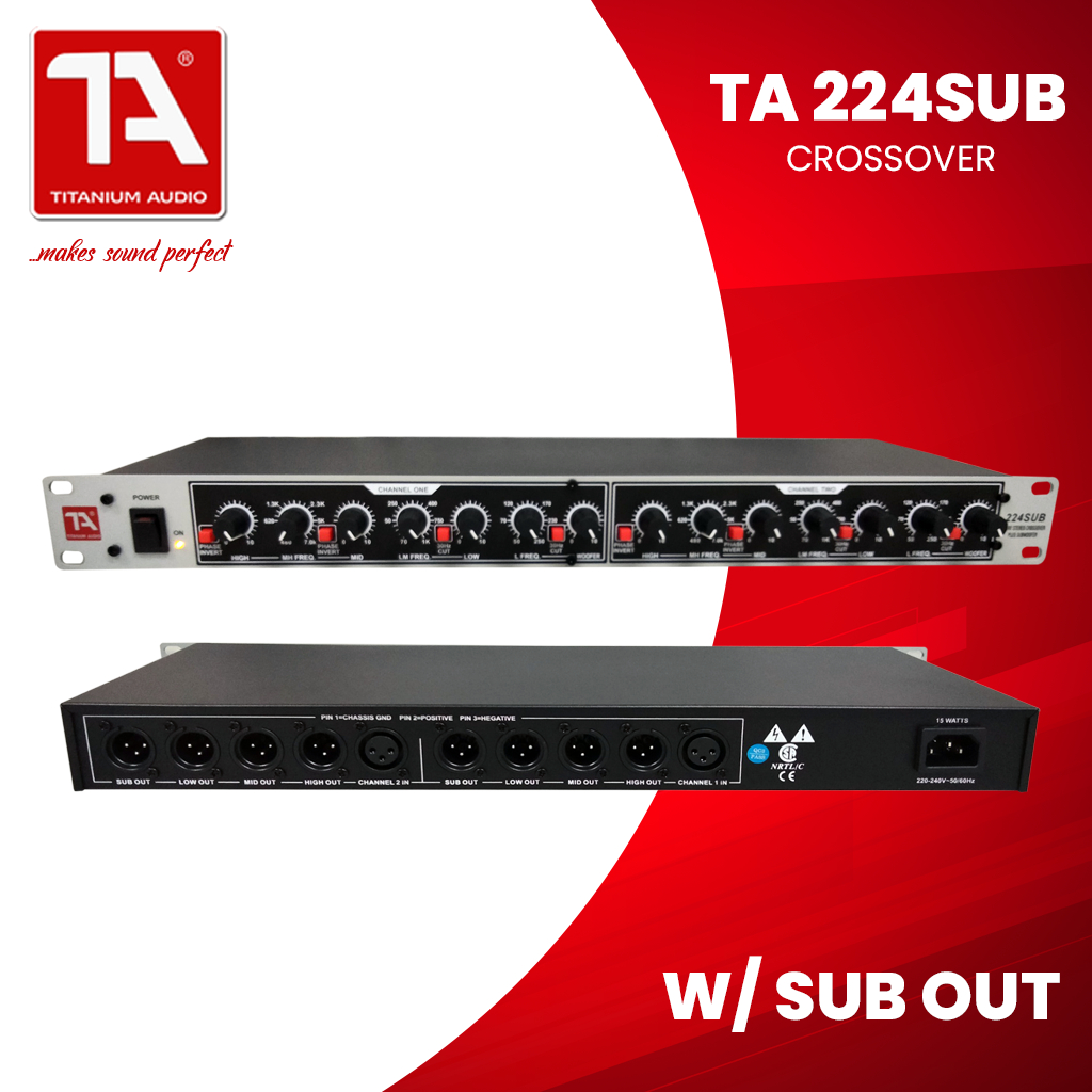 Titanium Audio 224 SUB / Crossover / Sub out / 4 Way Stereo Crossover
