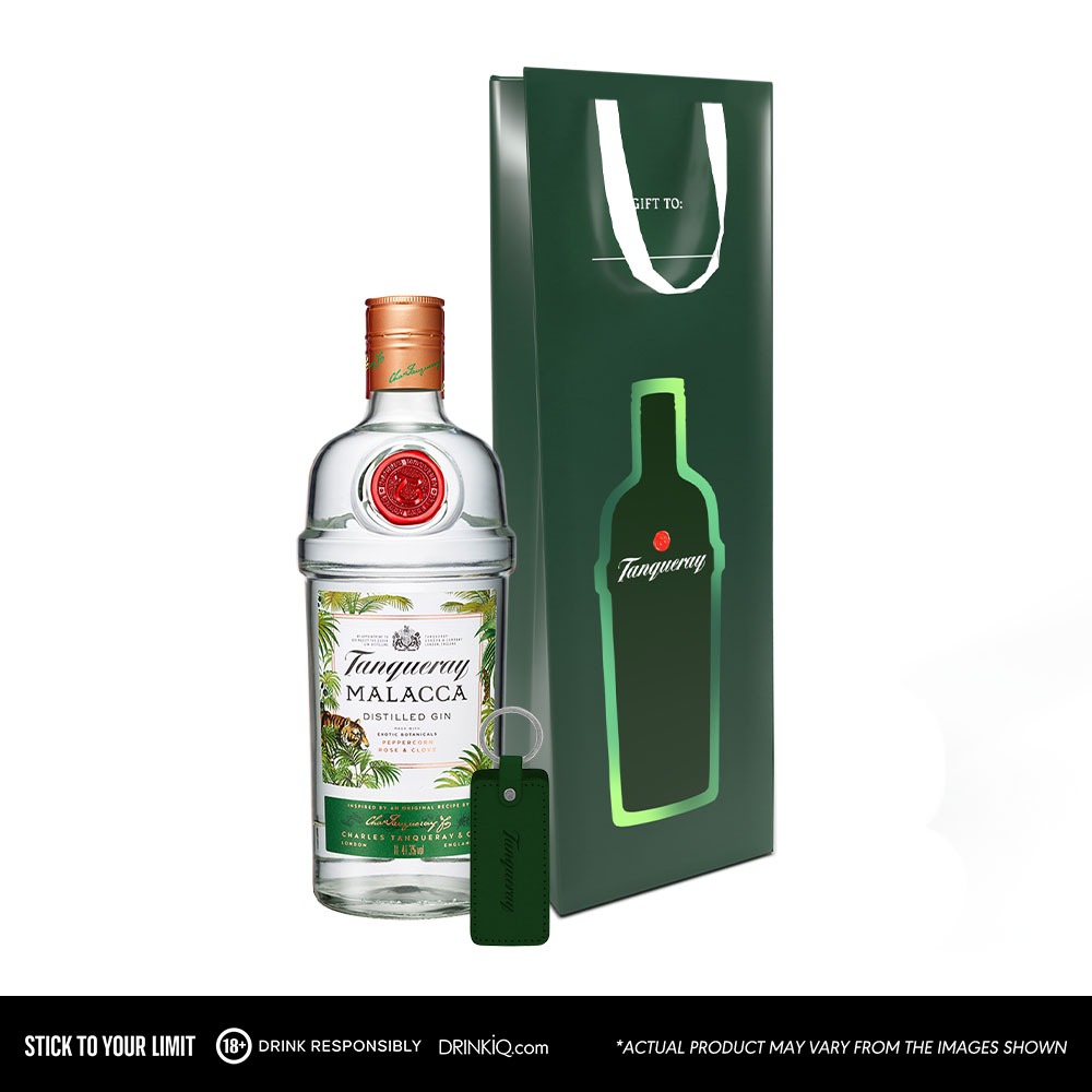 Tanqueray Malacca 1L w/ FREE Green Tanqueray Gift Bag and Keychain ...
