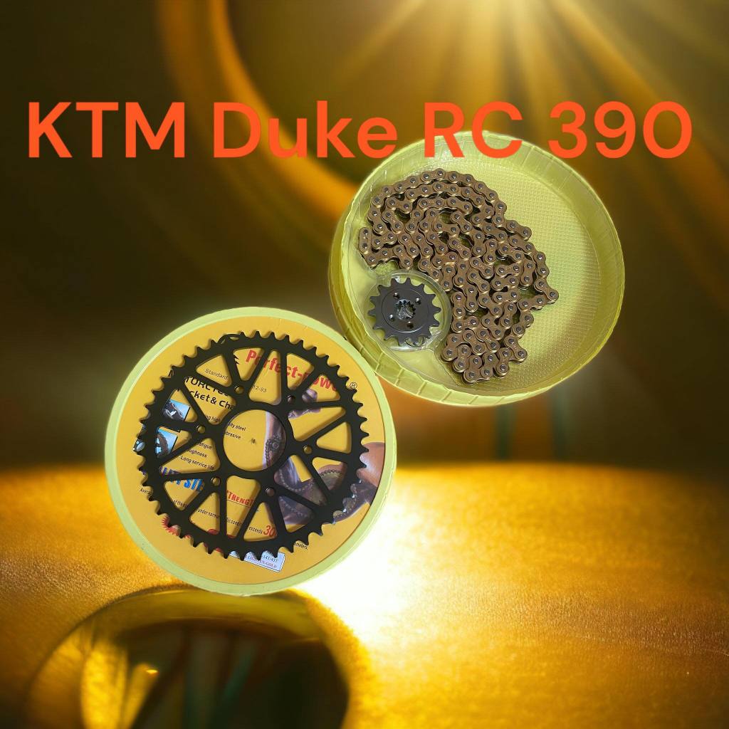 KTM 390 duke rc 390 chain set 520 14/45t seamless gold chain Shopee