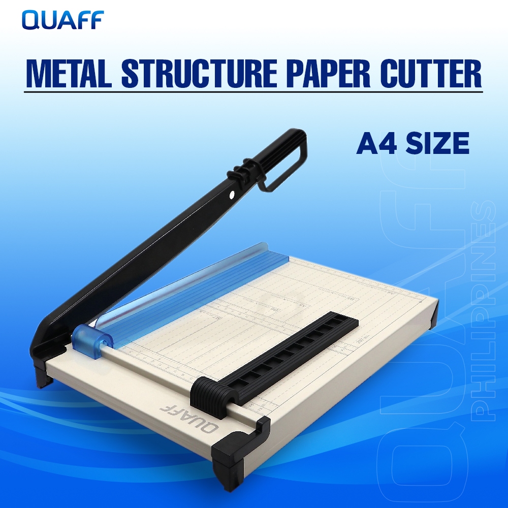 QUAFF Paper Cutter A4 Size Metal Structure with Adjuster and Stopper ...