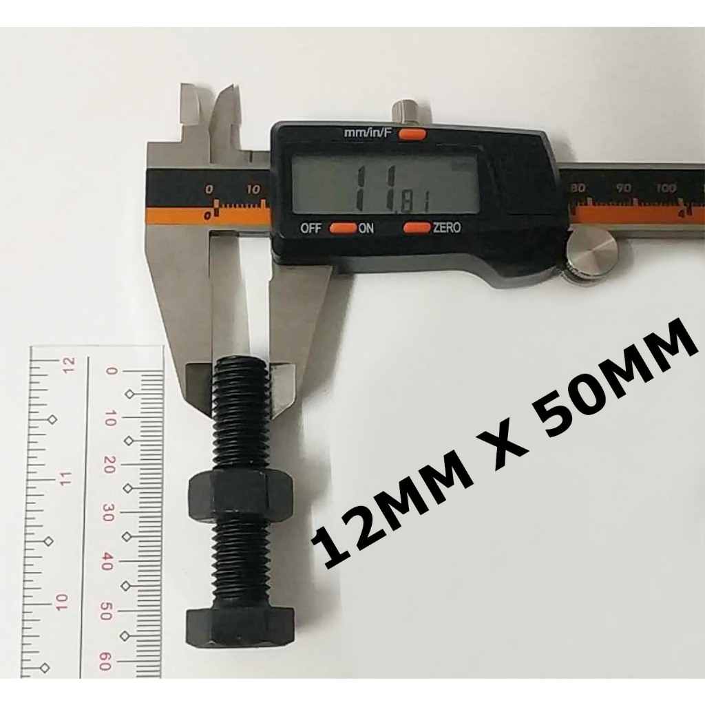 ( 10 PCS ) HT BOLT 12MM X 50MM WITH 1 PIECE NUT HI TENSILE == FULL ...