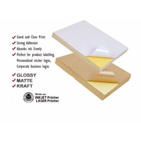 A4/A6 Printable Sticker Paper Sheets for laser/Inkjet printer matte ...