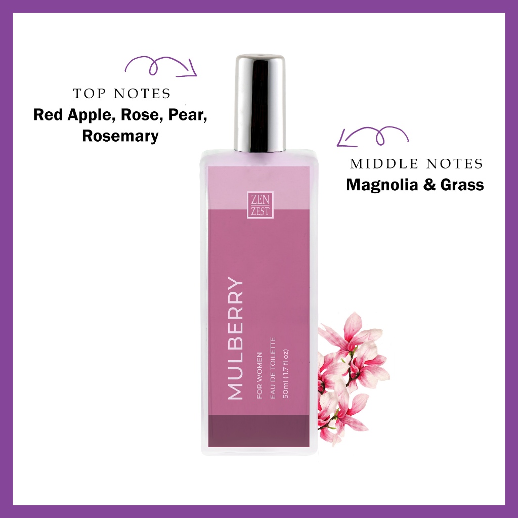 Zen Zest Oil Based Eau De Toilette Perfume For Women 50mL MULBERRY Long