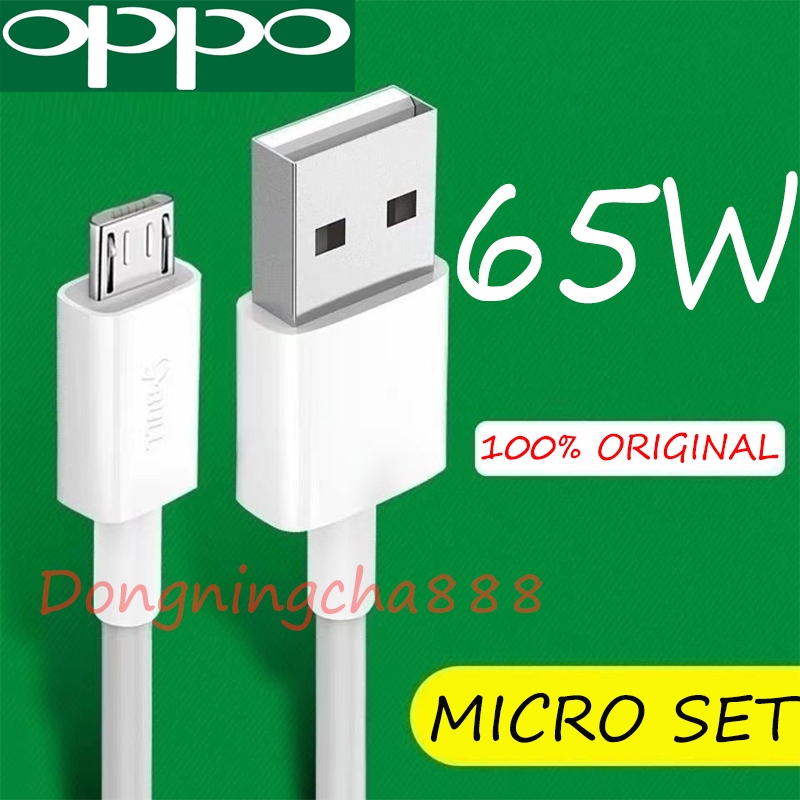 OPPO Charger Original Fast Flash Charger 65W Micro USB/Cable For