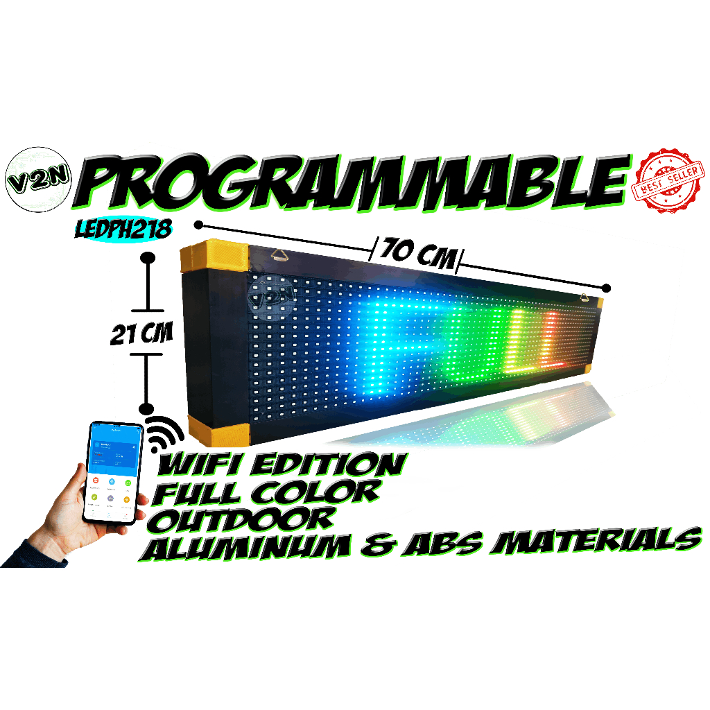 Programmable LED Display Signage | Full Color | WIFI Edition | Shopee ...