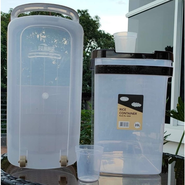 Summit Rice Dispenser with Cup 10L 20L Rice Container w/ cup & wheels ...