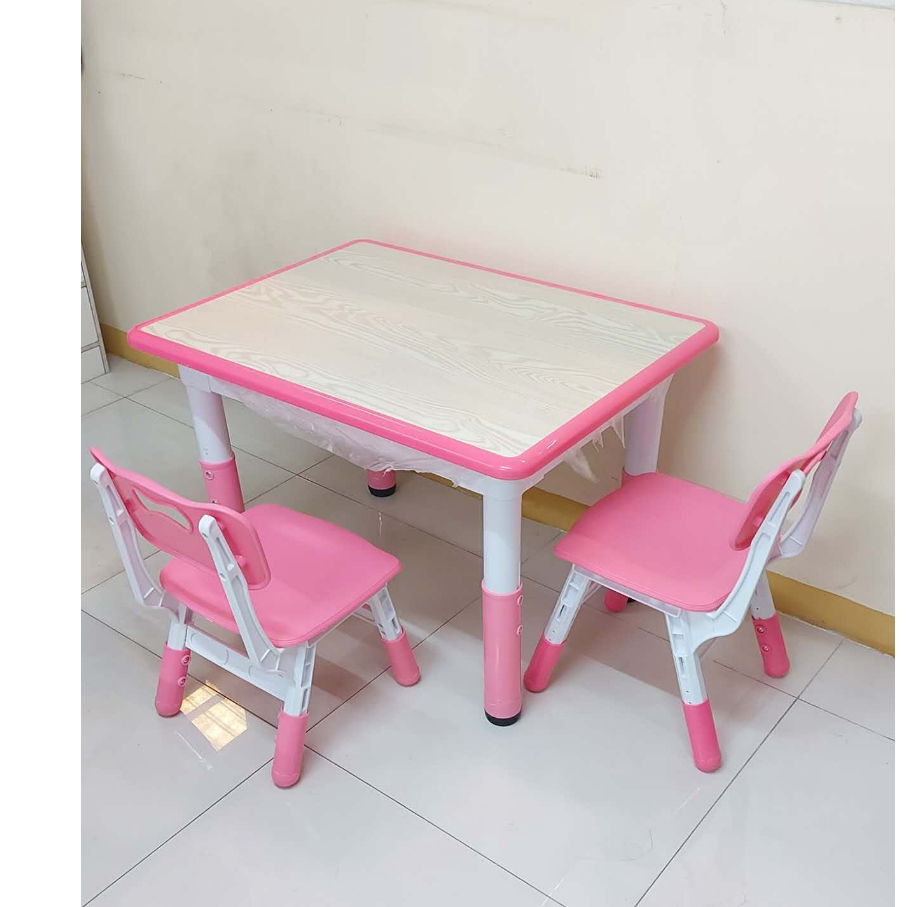 Happy Kiddos Adjustable Height Easy Wipe Erasable Table and Chairs ...